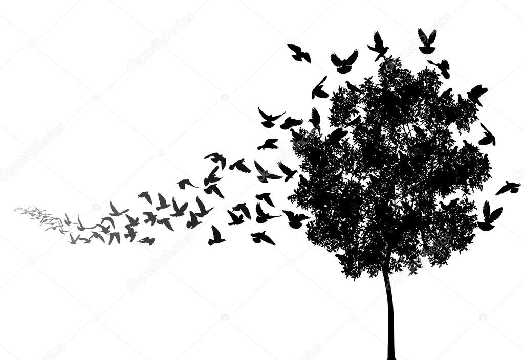 Pájaros volando imágenes de stock de arte vectorial | Depositphotos