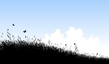 Meadow and sky clipart