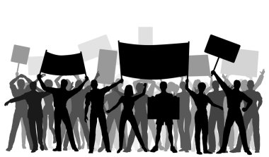 Protester group clipart