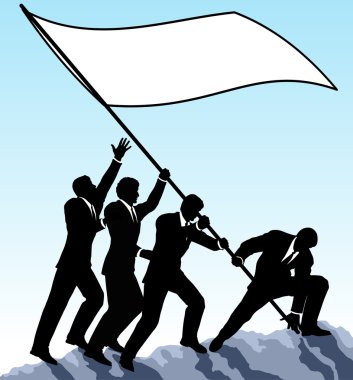 Raising the flag clipart