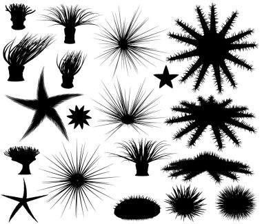 Sealife silhouettes clipart