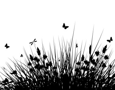 Meadow silhouette clipart