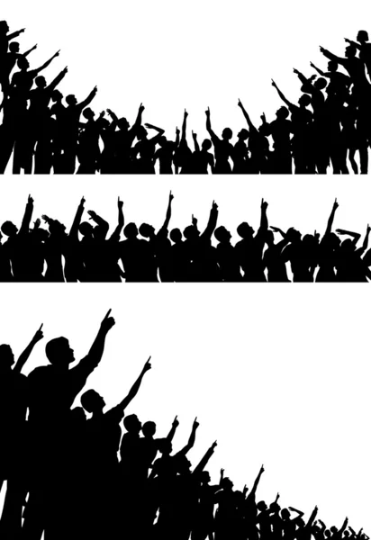 Pointing crowds — Stock Vector