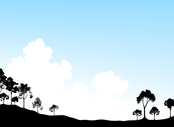 树木和天空 — 图库矢量图片