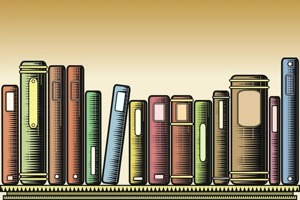 Houtsnede boeken — Stockvector