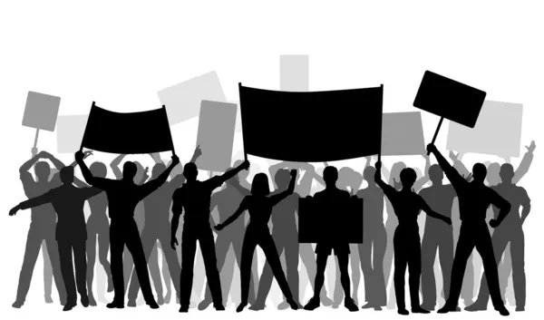 Protestocu grup — Stok Vektör