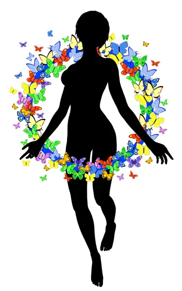 Butterfly woman — Stock Vector