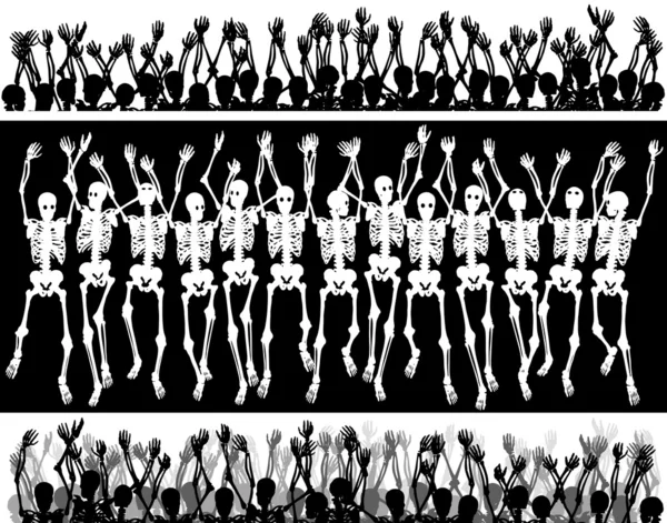 Esqueleto multitud — Vector de stock