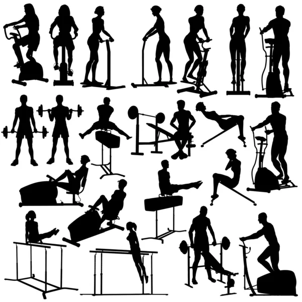 stock vector In the gym