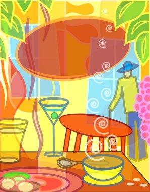 Cafe background clipart