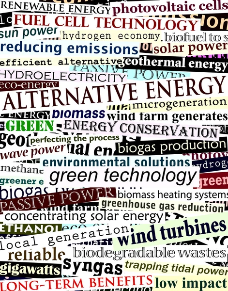 Les grands titres des énergies alternatives — Image vectorielle