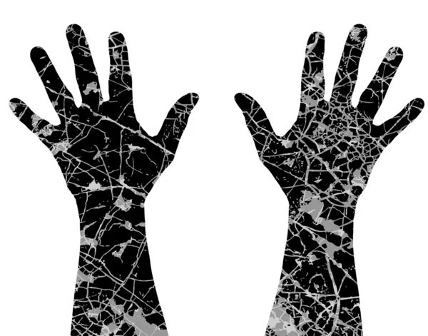 Cracked hands — Stock Vector