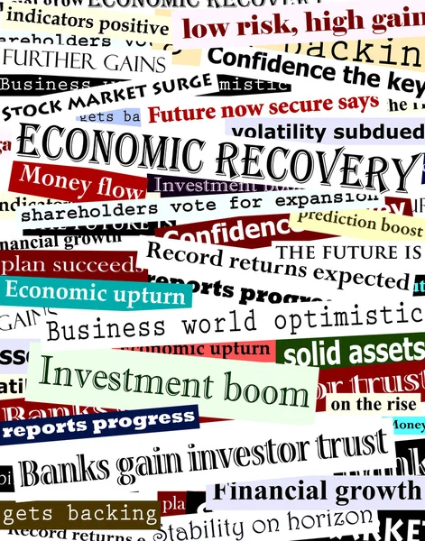 Les grands titres de la reprise financière — Image vectorielle