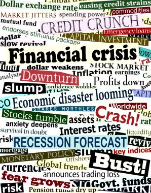 Financial crisis headlines clipart