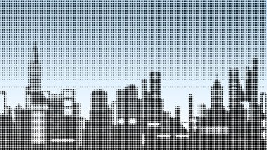 Halftone skyline clipart