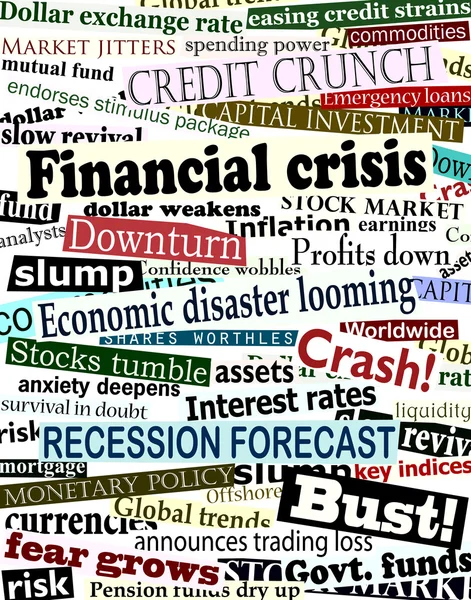 Фінансова криза заголовки — стоковий вектор