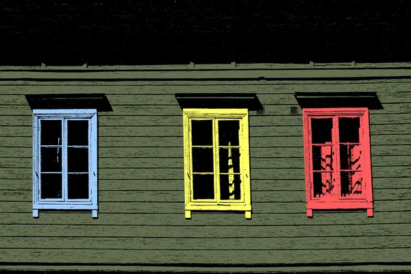 Drei Fenster — Stockvektor