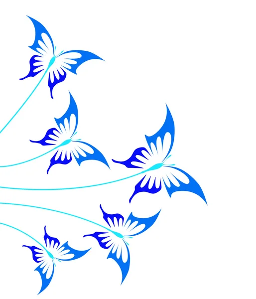 Μπλε πεταλούδες — Διανυσματικό Αρχείο
