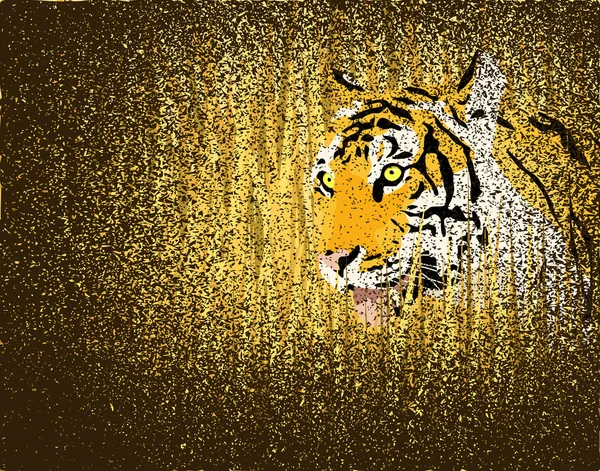 Grunge tigre — Vector de stock
