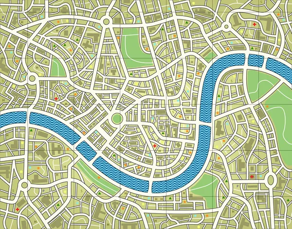 Namenloser Stadtplan — Stockvektor