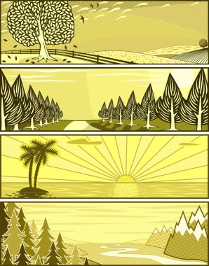 Landscape banners clipart