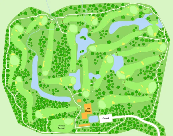 Golfplatzkarte — Stockvektor