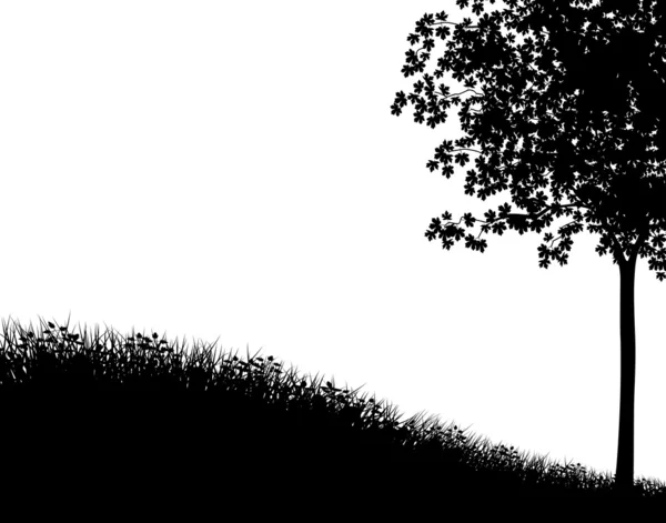 草和树 — 图库矢量图片