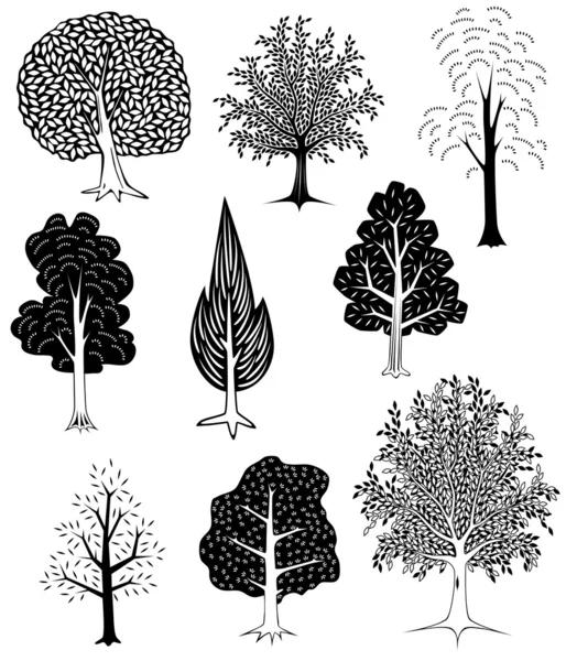 Mélange d'arbres — Image vectorielle
