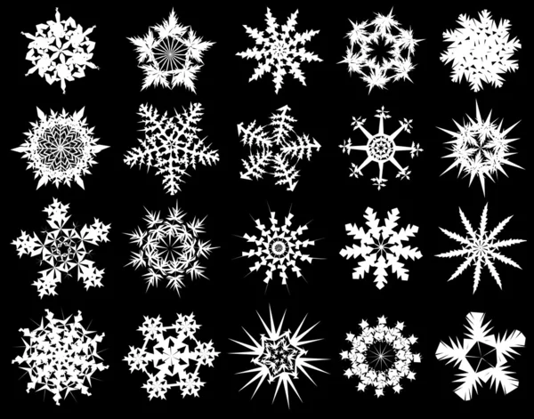 Sélection de flocons de neige — Image vectorielle