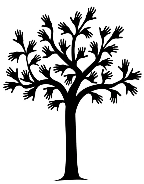 El ağaç — Stok Vektör