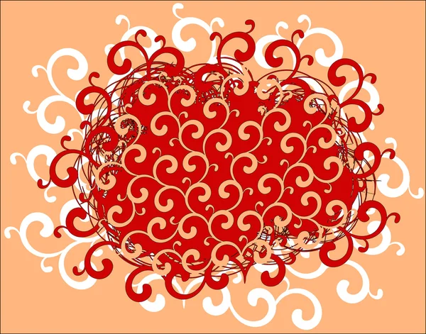 Curly red — Stock Vector
