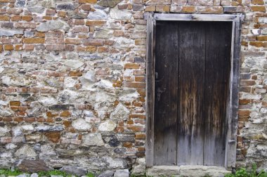 Rustic Doorway in European City clipart