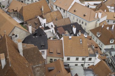 cesky krumlov tarihi şehir rooftops,