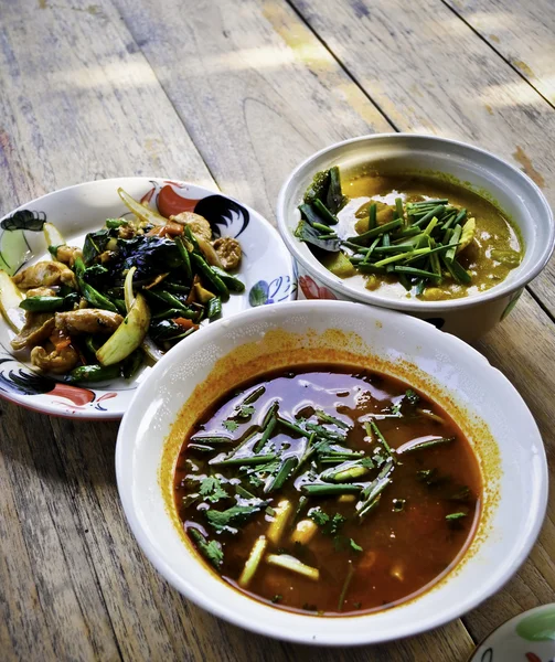 Variedad de cocina tailandesa orgánica Imágenes de stock libres de derechos