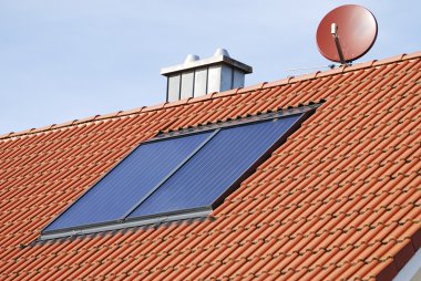 Solar heating system clipart