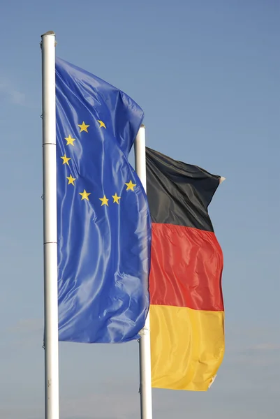 Flags of Germany and European Union — Stock Photo, Image