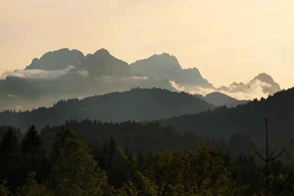 Tramonto sulle montagne del Karwendel — Foto Stock