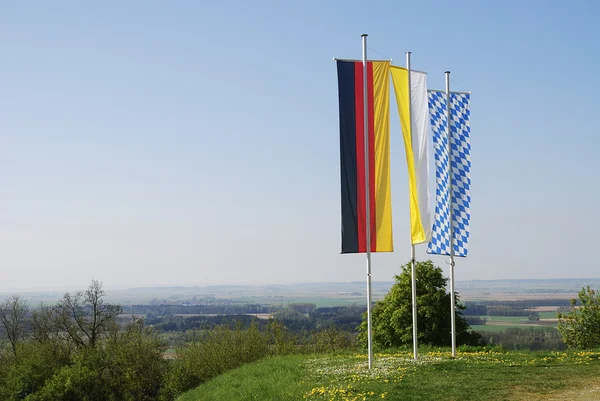 Flags on a hill — Stock Photo, Image