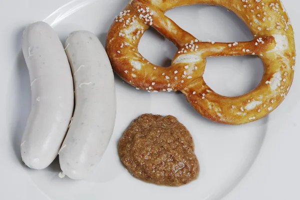 stock image Bavarian veal sausage