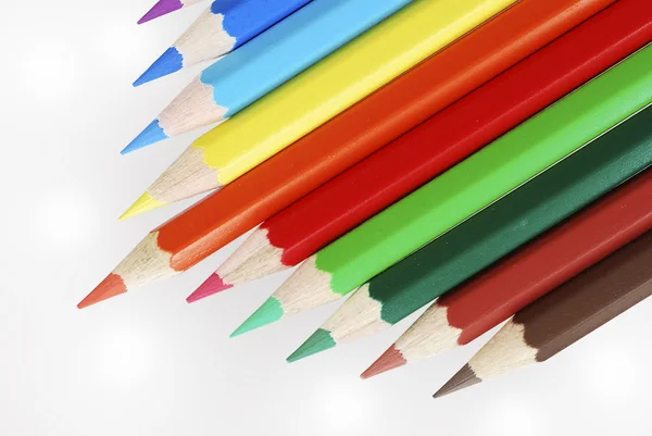 Wooden colored crayons — Stock Photo, Image