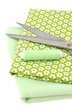 Sewing Items on Floral Cloth