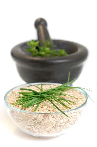 Bio Rice with Herbs — Stock Photo, Image