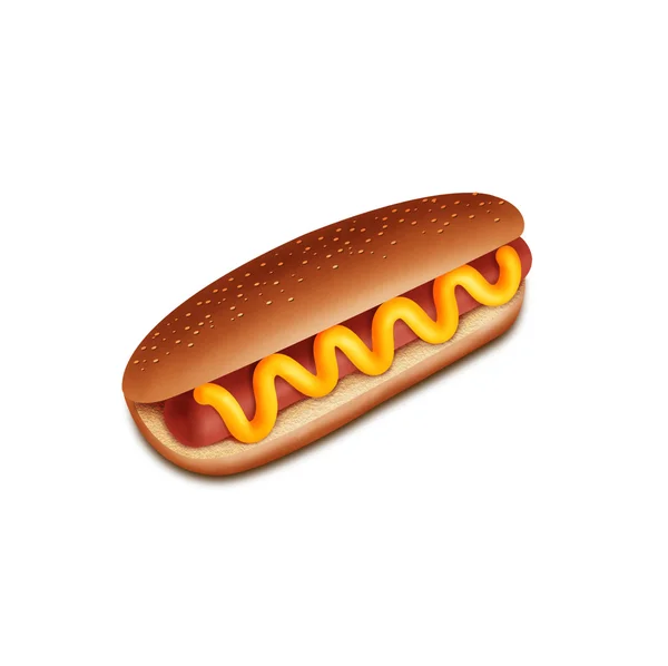 Hot-Dog auf weißem Hintergrund — Stockfoto