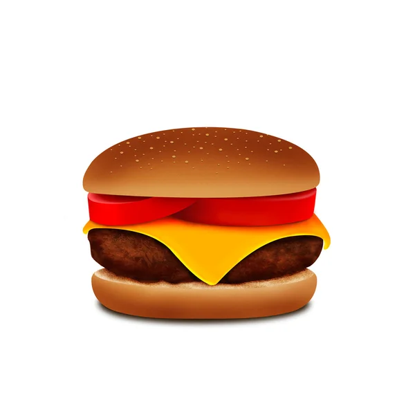 Hamburger op wit — Stockfoto