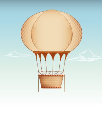 Hot Air Balloon Vintage vector illustration clipart