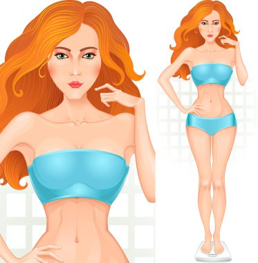 Girl in full growth clipart