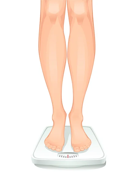 Feet on weighing scales — Stock Vector