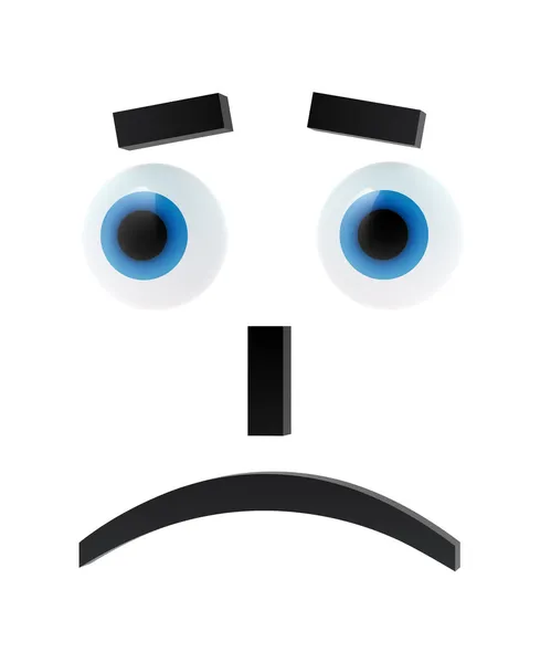 Emoticono triste con ojos azules —  Fotos de Stock