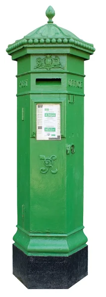 Изолированные зеленый ирландский Postbox — стоковое фото