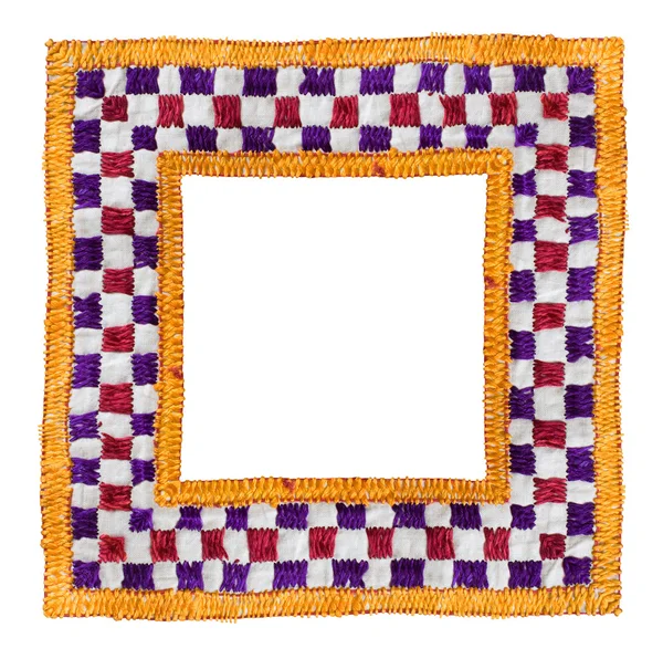 Frontière textile isolée carrée — Photo